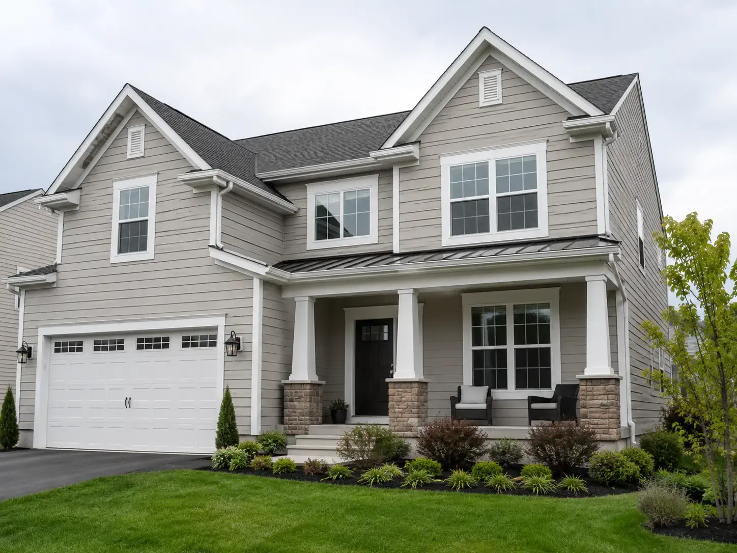 Finished vinyl siding installation on a residential home
